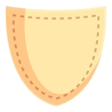 Blank rounded patch with stitch lines showing sewing concept Stock Illustration