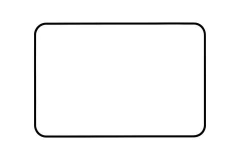 Blank rounded rectangle border isolated on white background Stock Illustration