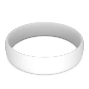 Blank rubber plastic stretch white bracelet Illustrazione stock