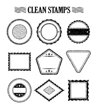 Blank rubber stamp set vector Stock Illustration
