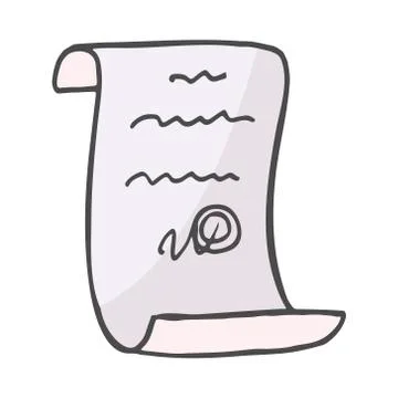 Blank rusty romantic folded torn dirty bible law megilla list isolated on white Stock Illustration