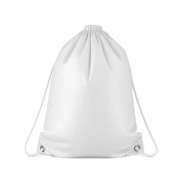 Blank sack backpack white template white background Stock Illustration