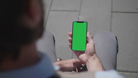 Blank Screen Business Man Touch Mobile App Smartphone Internet Technology Stock Footage 120906117