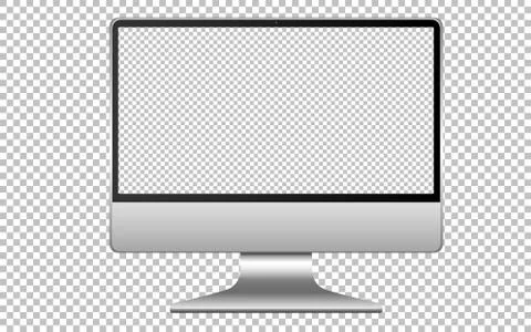 Blank screen computer icon isolated on white background Illustrazione stock
