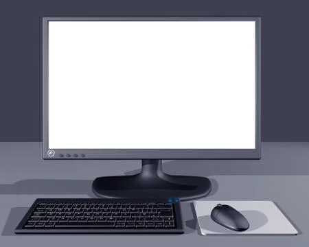 Blank screen on a desktop computer Stock Illustration
