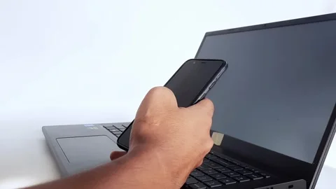 Blank screen of mobile phone and laptop Video stock 294185462