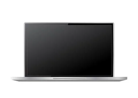 Blank screen. Realistic laptop on a white background. Stock vector illustrati Stock Illustration