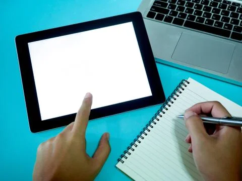 Blank screen tablet. Stock Photos