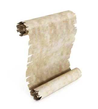 Blank Scroll Isolated on White Stock Illustration