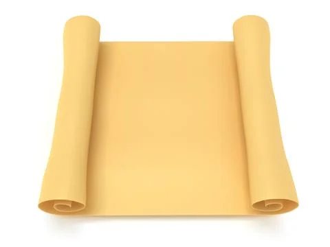 Blank scroll paper. Manuscript. 3d render Stock Illustration