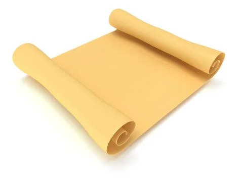 Blank scroll paper. Manuscript. 3d render Stock Illustration