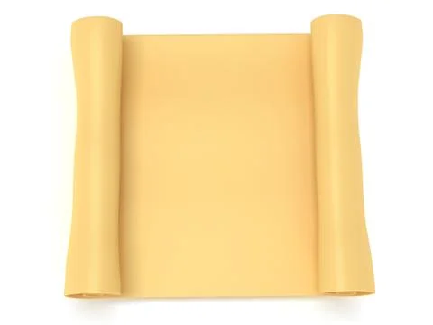 Blank scroll paper. Manuscript. 3d render 스톡 일러스트