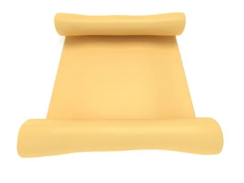 Blank scroll paper. Manuscript. 3d render Stock Illustration