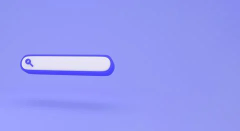 Blank search bar on blue background minimal concept. web search concept with  Stock Illustration