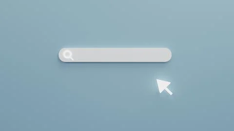 Blank search bar on Blue background for template website.cursor with search b Stock Illustration