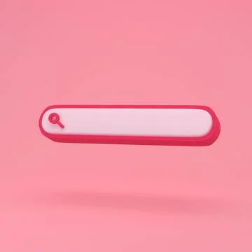 Blank search bar on pink background minimal concept. web search concept with  Stock Illustration