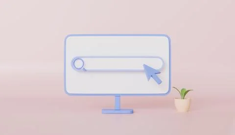 Blank search browser in computer, a 3D vector illustration of a surveillance Stock-Illustration