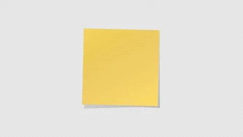 Blank Shaded Sticky Note Transparent Fly-in Animation Stock Footage 247455354