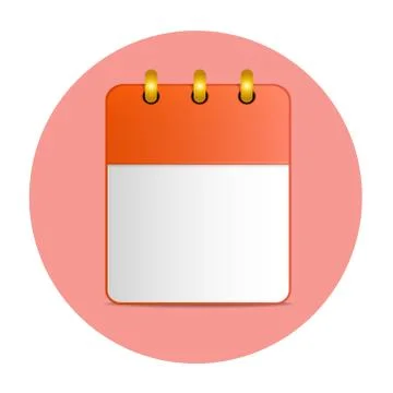 Blank sheet of desktop calendar in red color Stock Illustration