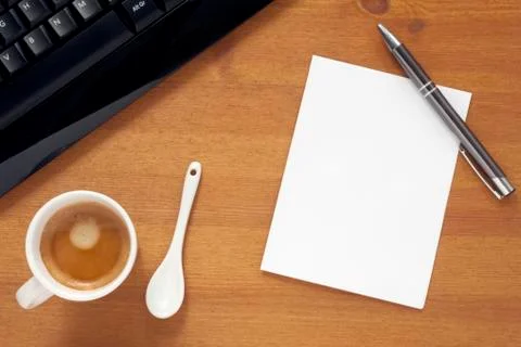 Blank sheet of paper on the desktop Stock Photos