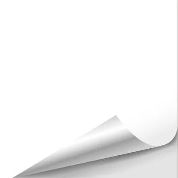 Blank sheet of paper with page curl Stock Illustration