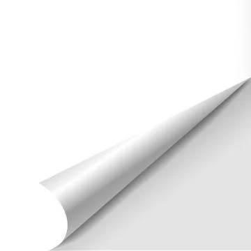 Blank sheet of paper with page curl Stock Illustration