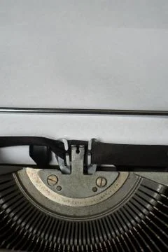 Blank sheet of paper, ready to type words on Vintage Typewriter Stock Photos