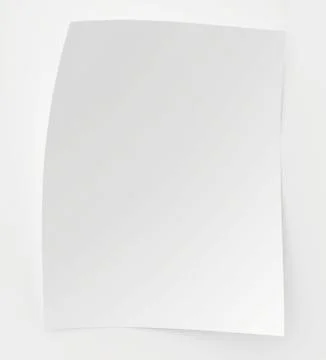 Blank sheet of paper with a shadow underneath it Stock Illustration