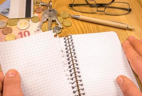 Blank sheet torn from a spiral notebook Stock Photos