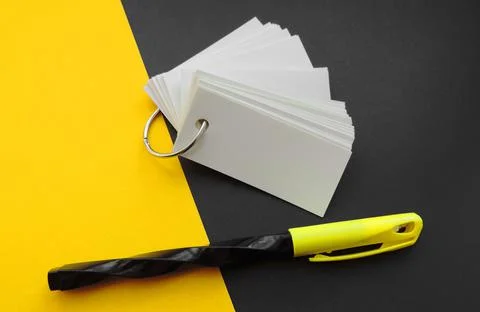 Blank sheets of Notepad are held together with a metal ring , mockup, Stock Photos
