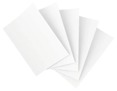 Blank sheets of paper isolated on white background Illustrazione stock