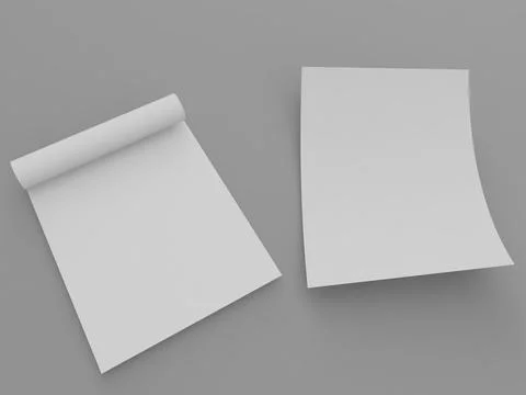 Blank sheets of paper placed on a gray surface in a simple arrangement duri.. Stock Illustration