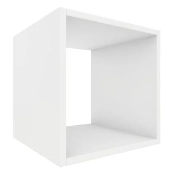 Blank shelf. 3d render on white background Illustrazione stock