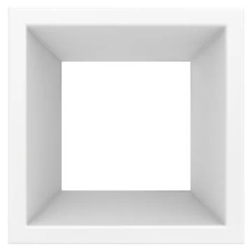 Blank shelf. 3d render on white background Illustrazione stock