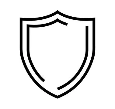 Blank Shield Security Protection Icon Stock Illustration