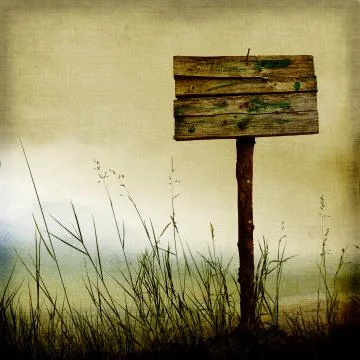 Blank sign against distant view. Stock Illustration