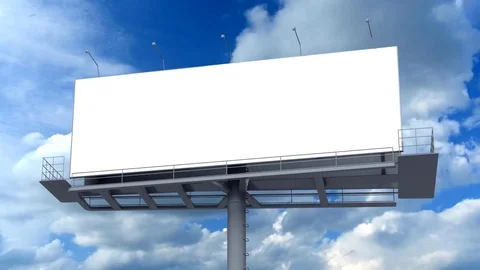 Blank sign board with a moving cloud  Stock Footage 79837328