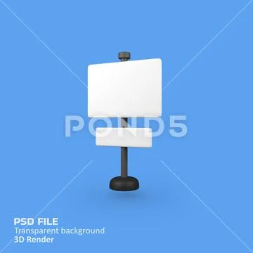 Blank sign isolated 3d render icon illustration PSD Template