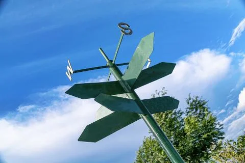 Blank sign post pointing in many directions Stock Photos