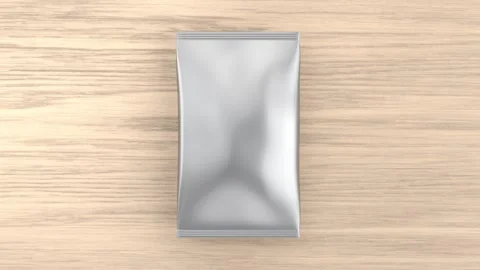 Blank silver foil bag packaging Stock Footage 296724768