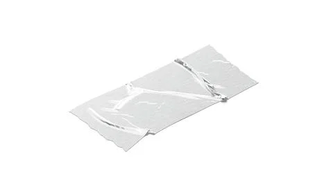 Blank silver rectangle adhesive duct tape mockup, side view Stock Illustration