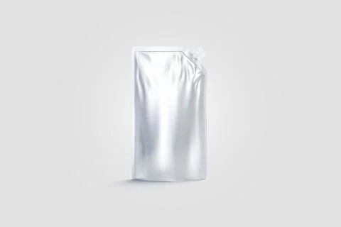 Blank silver sause doypack with spout mock up, front view Stock Illustration