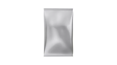 Blank silver snack packaging bag Stock Footage 295685705