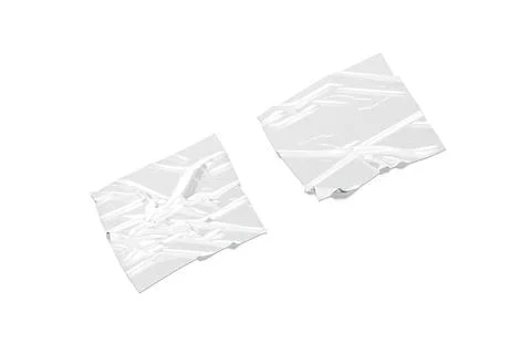 Blank silver square adhesive duct tape mockup, side view Illustrazione stock