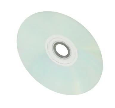 Blank Silver Surface CD or DVD Compact Disc Isolated on White Background. Stock Photos