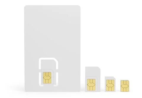 Blank sim cards set isolated on white background Stock Illustration