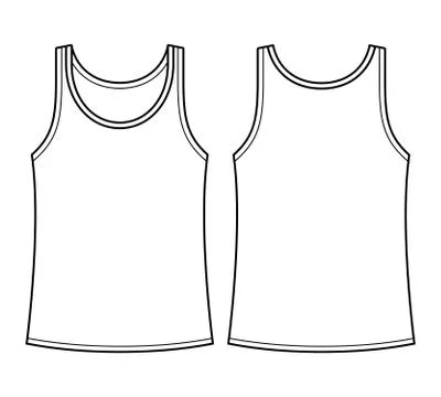 Blank singlet template - front and back Stock Illustration