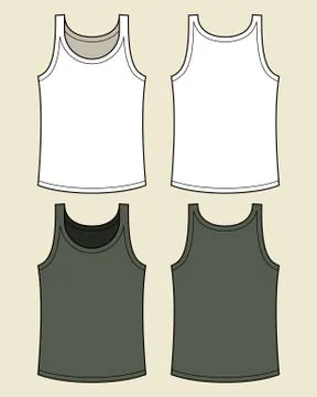 Blank singlet template Stock Illustration