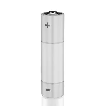 Blank size AA battery in gray for your design. 3d render. Stock Illustration