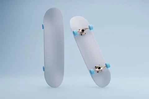 Blank skateboards studio backdrop design mockup Stock Illustration